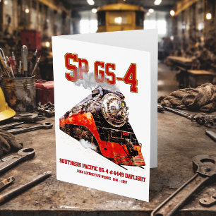 Klassieke Zuidelijke Stille Oceaan GS-4 Stoomlocom Bedankkaart