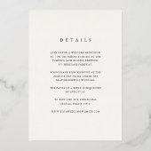 Klassieke Zwart & Ecru Grens Monogram Bruiloft Folie Uitnodiging (Achterkant)