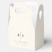 Klassieke zwart & Ecru Monogram bruiloft Bedankdoosjes (Geopend)