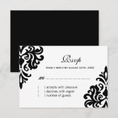 Klassieke Zwart en Wit RSVP Kaarten (Voorkant / Achterkant)