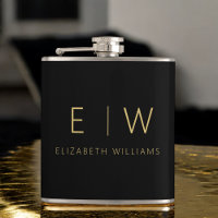 Klassieke Zwart Goud Minimalistische Monogram Naam