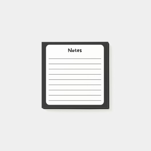 Klassieke zwart-wit beklede Sticky Note Pad (Voorkant)