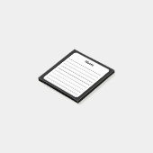 Klassieke zwart-wit beklede Sticky Note Pad (Schuin)