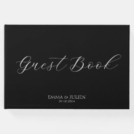 Klassieke zwart-wit bruiloft gastenboeken