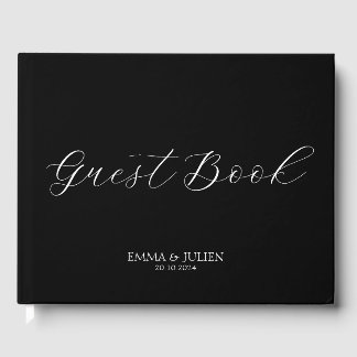 Klassieke zwart-wit bruiloft gastenboeken