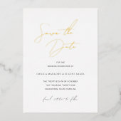 Klassieke zwart-wit bruiloft Save the Date Folie Uitnodiging (Voorkant)