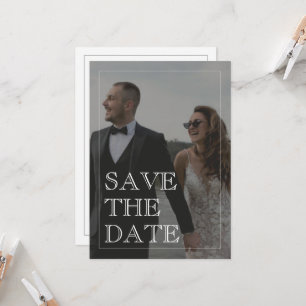 Klassieke zwart-wit bruiloft Save the Date Kaart
