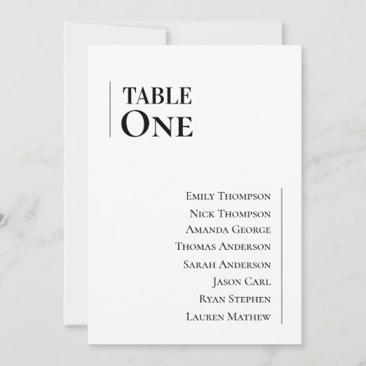 Klassieke Zwart Wit Bruiloft Tafel Zitgrafiek (Voorkant)