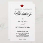 Klassieke zwart-wit bruiloft uitnodigen briefpapier (Voorkant / Achterkant)