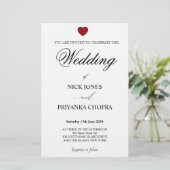 Klassieke zwart-wit bruiloft uitnodigen briefpapier (Staand voorkant)