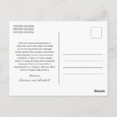 Klassieke Zwart-Wit Elegante Huwelijk Dank U Briefkaart (Achterkant)