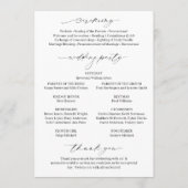 Klassieke zwart-wit foto Elegante bruiloft Programma (Achterkant)