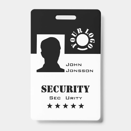 Klassieke zwart-wit foto logo code template badge (Voorzijde)