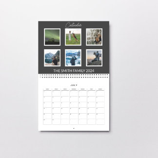 Klassieke zwart-wit galerijkalender kalender