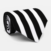 Klassieke zwart-wit gestreepte stijlvolle Stropdas (Opgerold)