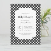 Klassieke Zwart-Wit Gingham Plaid Checkerboard Kaart (Staand voorkant)