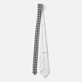 Klassieke zwart-wit houndstooth geruite stropdas (Achterkant)