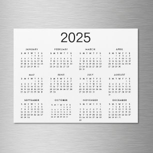 Klassieke zwart-wit kalender 2025