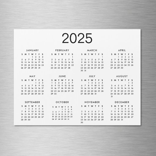 Klassieke zwart-wit kalender 2025