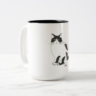 Klassieke zwart-wit kat koffiemok tweekleurige koffiemok