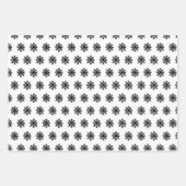 Klassieke zwart-wit kerstvakantie inpakpapier vel (Voorkant 3)