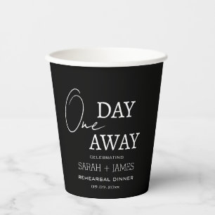 Klassieke zwart-wit one day away repetitiediner  papieren bekers