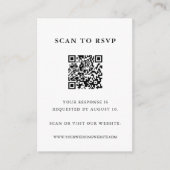 Klassieke Zwart & Wit QR Code Bruiloft RSVP Informatiekaartje (Voorkant)