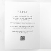 Klassieke Zwart-Wit QR Code Elegant Huwelijk Drieluik Uitnodiging (Binnenzijde eerst)
