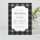 Klassieke zwart-wit Robertson Plaid Check Kaart (Staand voorkant)