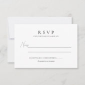 Klassieke zwart-wit Stijlvolle Monogram bruiloft RSVP Kaartje (Voorkant)
