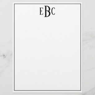 Klassieke Zwart-wit van de Brief van het monogram Briefhoofd