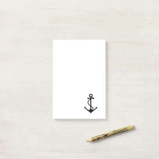 Klassieke zwarte anchor post-it® notes (Op bureau)