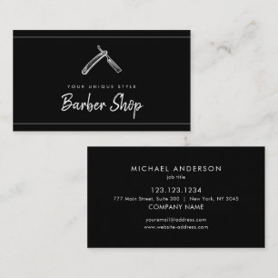 Klassieke zwarte  Barber Tools Barbershop Visitekaartje