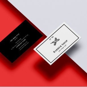 Klassieke zwarte  Barber Tools Barbershop Visitekaartje