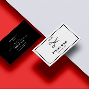 Klassieke zwarte  Barber Tools Barbershop Visitekaartje