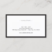 Klassieke zwarte bril Logo White Visitekaartje (Achterkant)