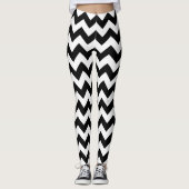 Klassieke zwarte Chevron Zigzag Pattern Leggings (Voorkant)
