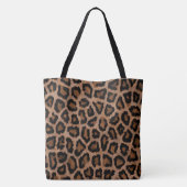 Klassieke Zwarte en Bruine Leopard Spot Print Draagtas (Achterkant)