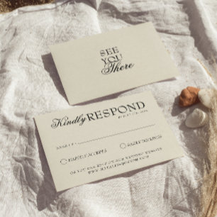 Klassieke zwarte en crèmekleurige oude geld retro RSVP kaartje