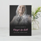 Klassieke zwarte en roze geheugenkaart kaart (Staand voorkant)