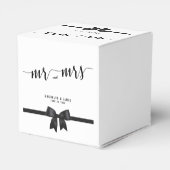 Klassieke zwarte en witte bruiloft bedankdoosjes (Achterkant)