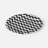 Klassieke zwarte en witte Chevron Papieren Bordje (Gekanteld)