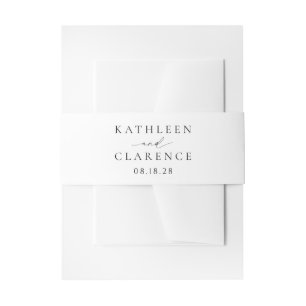 Klassieke Zwarte en Witte Elegante Bruiloft Uitnodigingen Wikkel