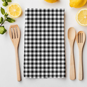 Klassieke zwarte en witte Gingham Pattern Theedoek