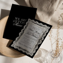 Klassieke zwarte en witte kanten 'Old Money' bruil