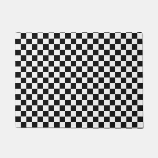 Klassieke zwarte en witte kast deurmat (Voorkant)