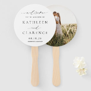 Klassieke zwarte en witte legante bruiloft handwaaier