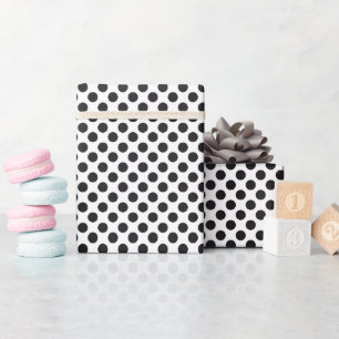 Klassieke Zwarte en Witte Stippen Cadeaupapier
