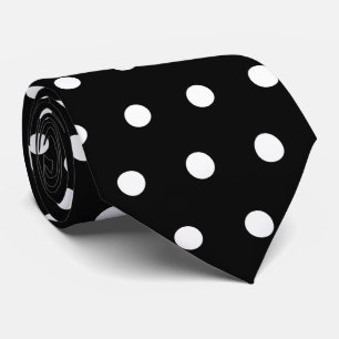 Klassieke zwarte en witte stippen naadloos patroon stropdas