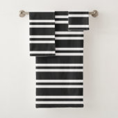 Klassieke zwarte en witte strepen bad handdoek (Insitu)